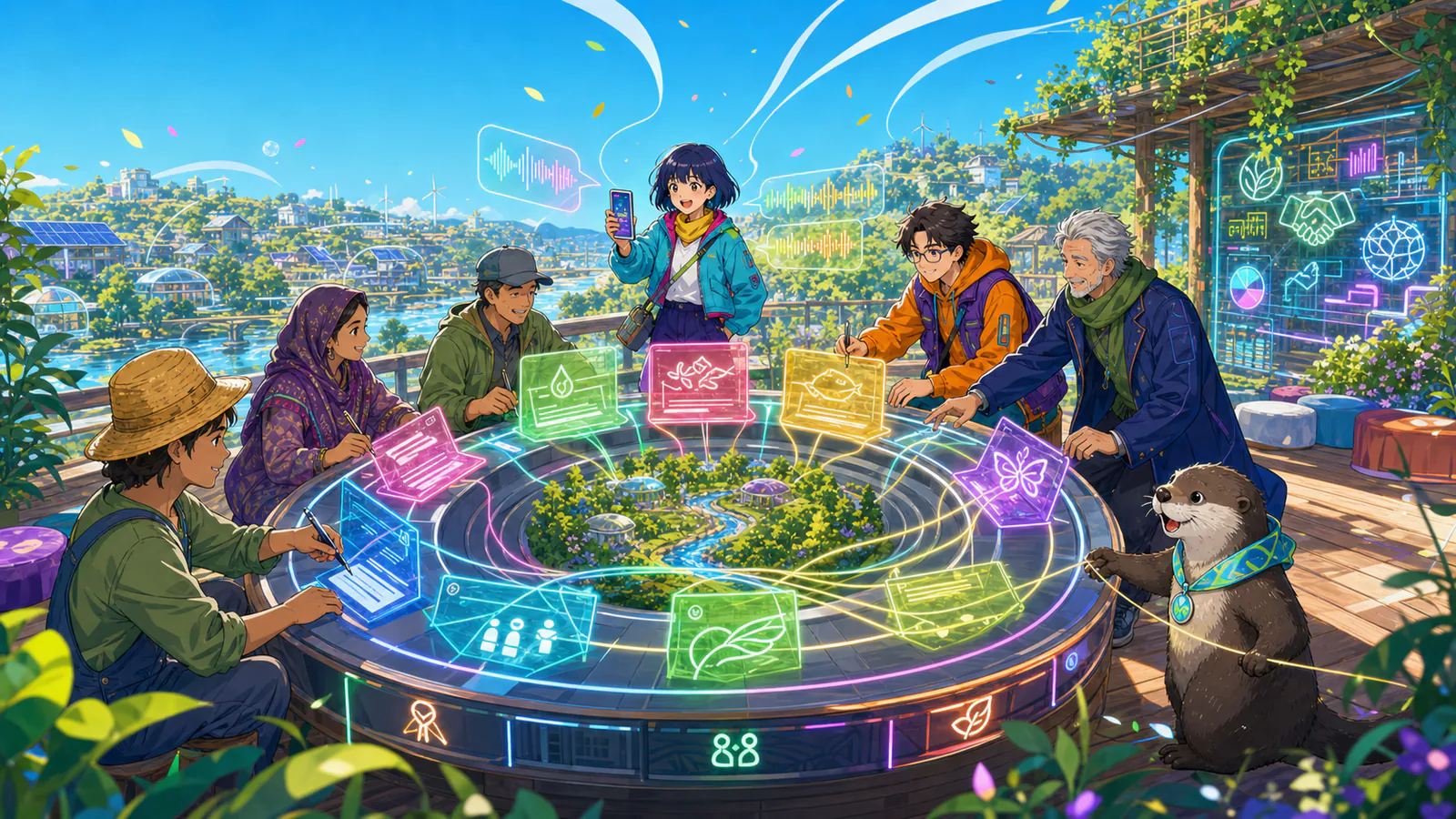 制度設計:参加と契約を表す学習イラスト